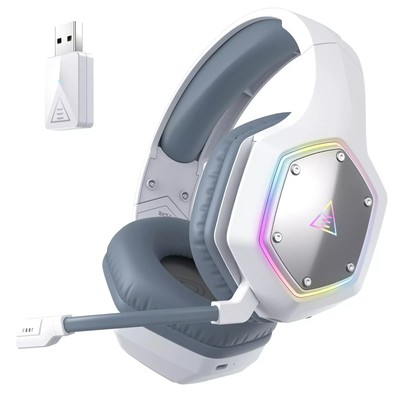 E1000WT Wireless Gaming Headset,2.4GHz USB Gaming Headphones with Microphone