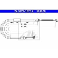 ATE Handbremsseil Bremsseil Hinten Links Passend FüR Renault Clio III BR0/1