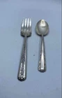 Towle Sterling Silver Ornate Floral Handle Spoon & Fork Set 2pcs 62.7g