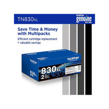 Brother TN830XL Black High Yield Toner Cartridge, Print Up to 3,000 Pages