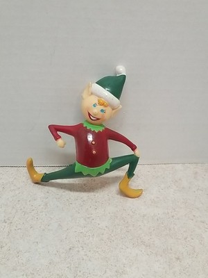 Vintage 1981 Sun Hill Industries Sitting Plastic Christmas Elf Kitschy Hanger