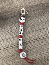 90’s Vintage San Diego Zoo Hua Mei Giant Panda Beaded Keychain Keyring Souvenir