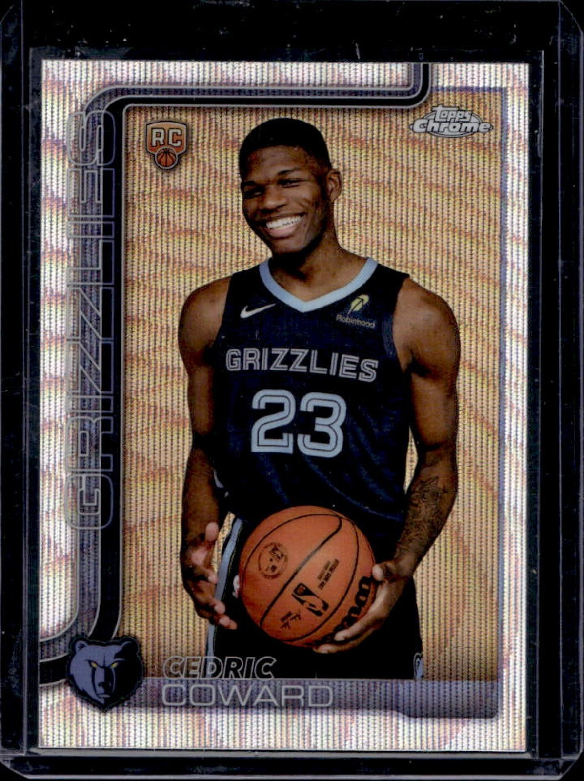 2025-26 Topps Chrome Cedric Coward RC Wave Refractor Rookie #261 Grizzlies