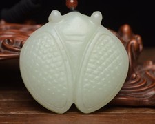 China Hand-carved andi jade golden cicada collectible antique items
