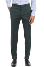 Hugo Boss Mens Tom Modern-Fit Wool Dress Pants 34W X 32L Dark Green - NWT $198