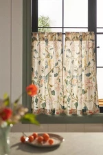 Anthropologie Hattie Organic Cotton Floral Printed Café Curtains 2 Panels NWT