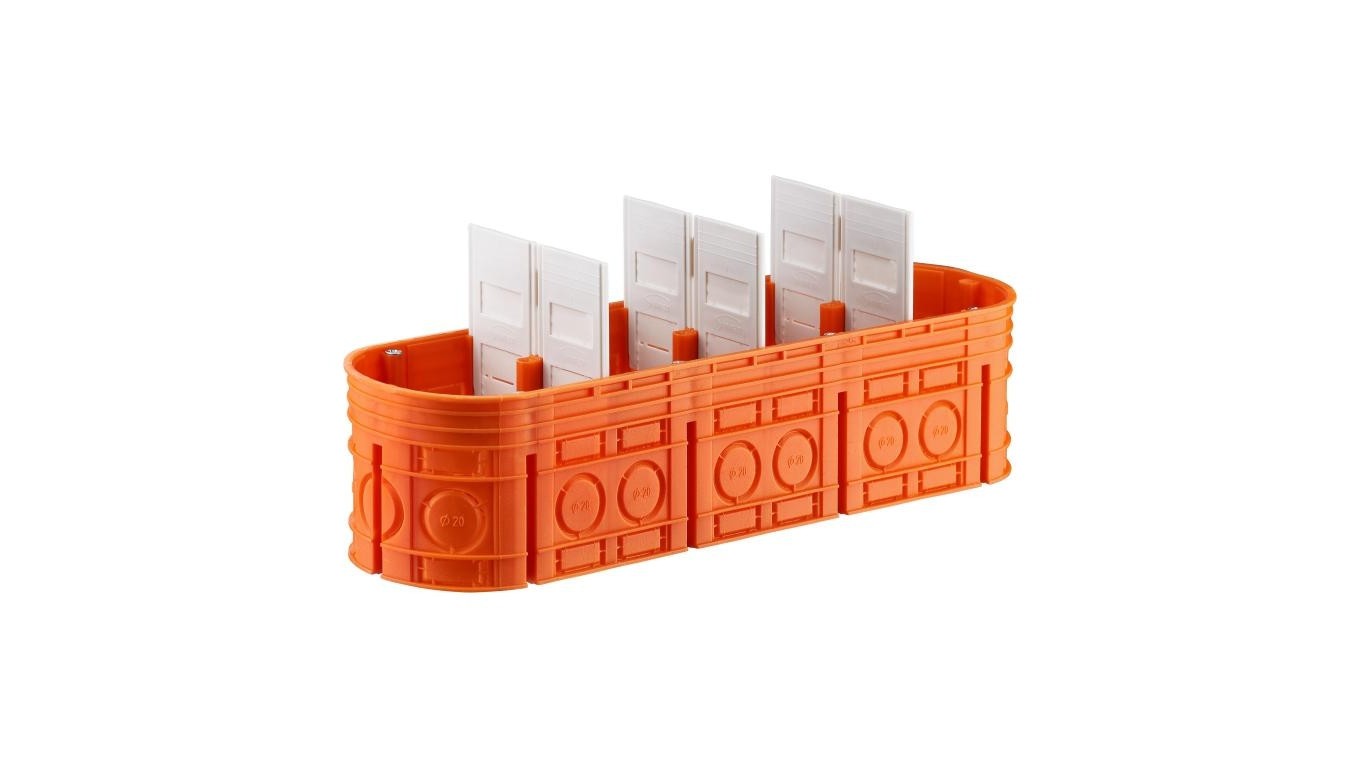 Flush Mount Box Four Pole 4x60mm Deep Multiwall 33170008