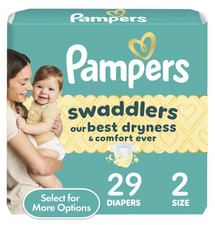 Pampers Swaddlers Diapers, Size 2 10-22 lbs , 29 Count, Absorbent, Keeps Baby D
