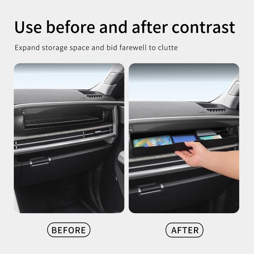 for Hyundai Santa Fe 2024 2025 TPE Co-pilot Storage Box Tray Organizer Black - Picture 5 of 12
