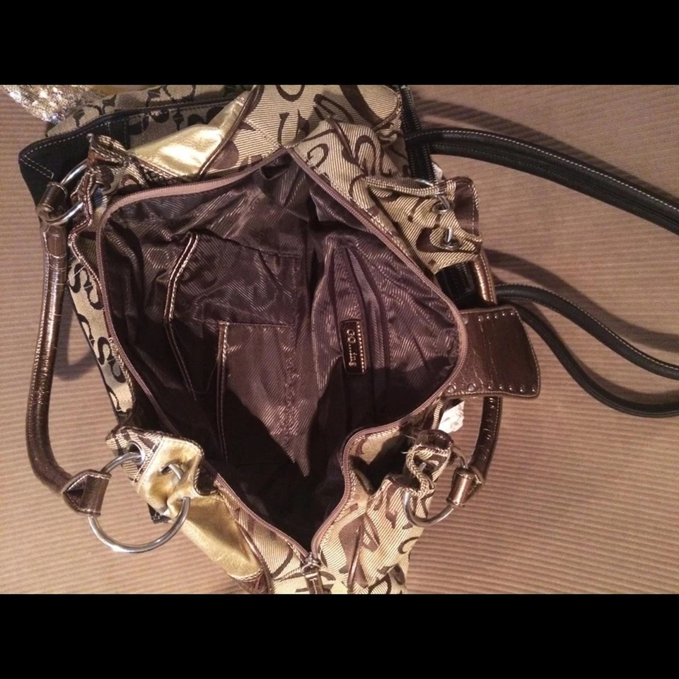 Bolso de Hombro GG...ING Patchwork Metálico y Estampado de Logo Foto 3 de 4