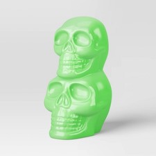 New Plastic Blacklight Glow Stacked Skulls 10" Figurine Hyde  EEK Boutique Neon