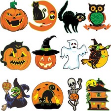 Vintage Halloween Decorations - 12 Piece Large Size Cutouts, Large, Style 1