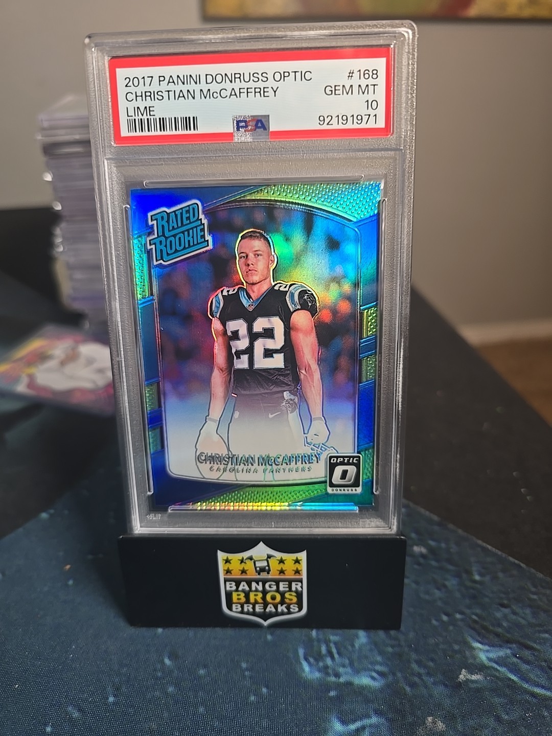 Christian McCaffrey Panini Donruss Optic #168 Lime