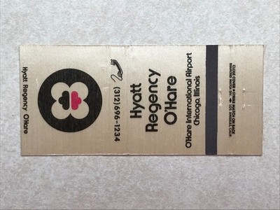 BB152 Matchbook Cover Hyatt Regency O'Hare Hotel Motel Chicago Illinois IL