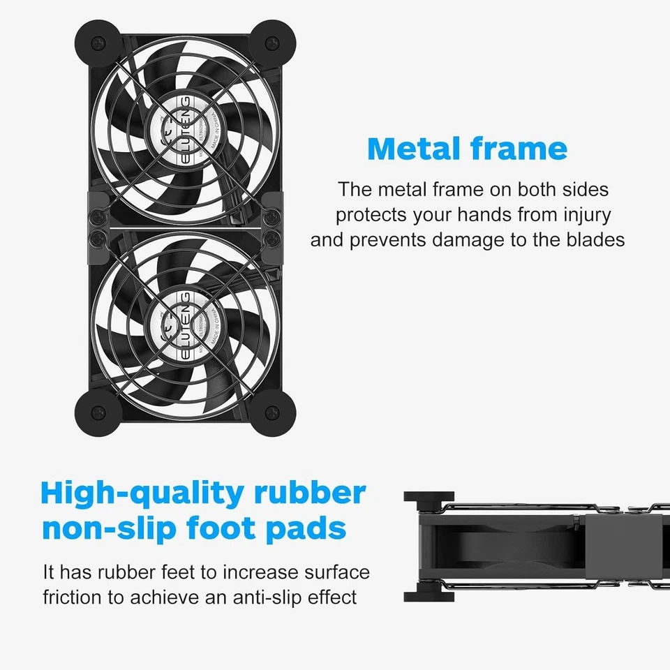 Dual 80mm USB Cooling Fan, 3-Speed Quiet High-Speed Fan for PS4/PS5/PC/Xbox - Image 4 of 4