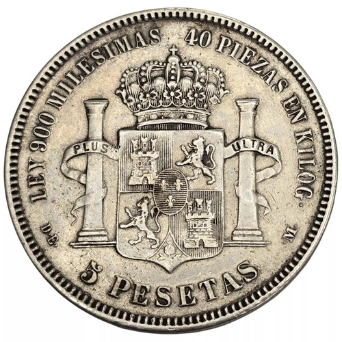 ESPAÑA. ALFONSO XII. 5 PESETAS. 1876. DEM. *18-76*. - Picture 2 of 2