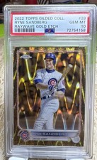 2022 Topps Gilded Ryne Sandberg Gold Etch Raywave Refractor /25 PSA 10