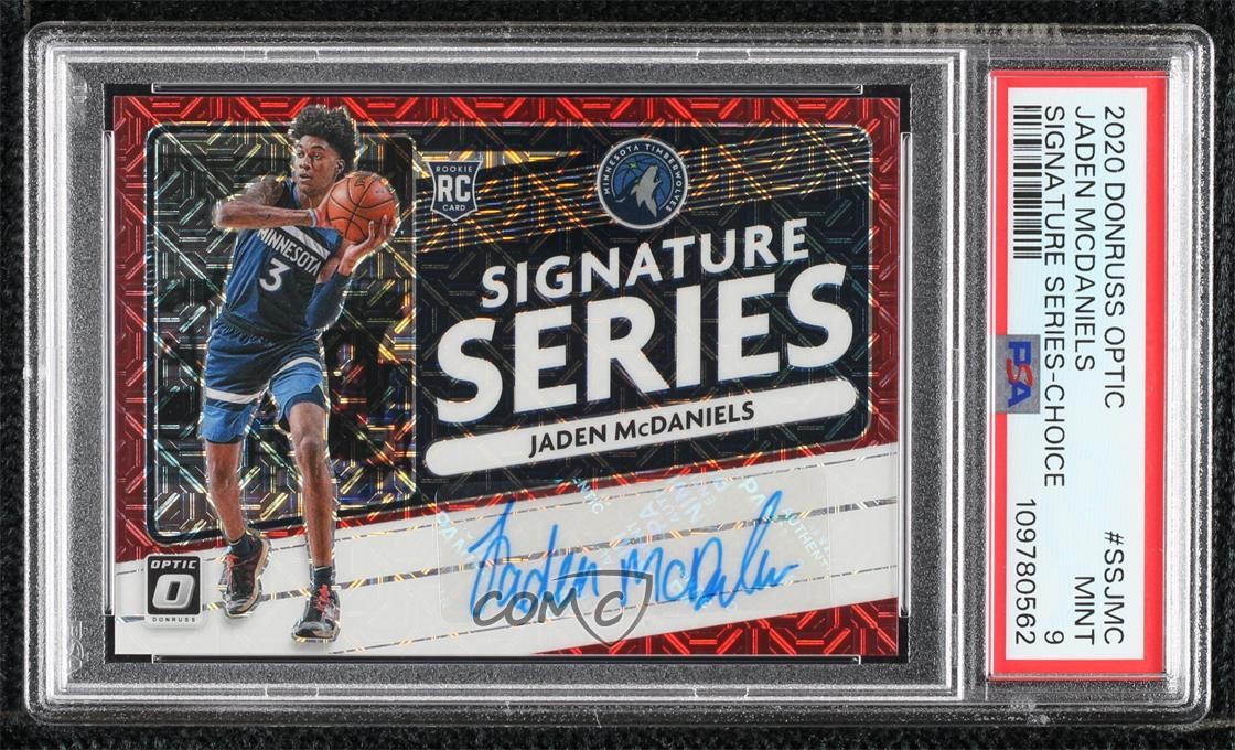 2020 Panini Donruss Optic Choice Red Prizm Jaden McDaniels Rookie Auto RC 01nw