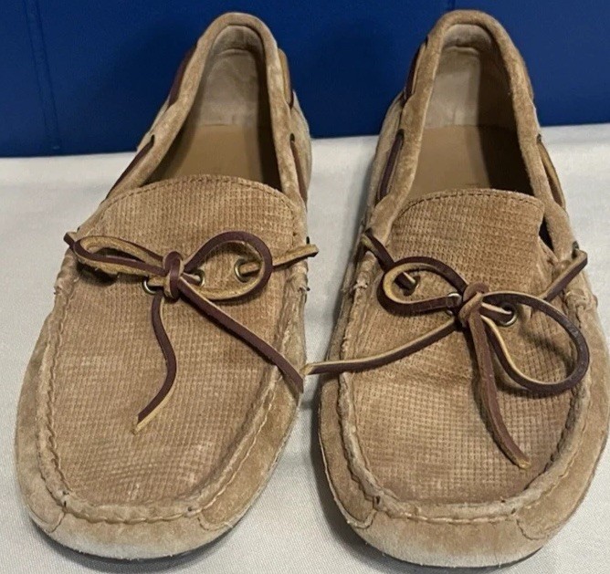 Polo Ralph Lauren Driving Loafers Mens 8.5D Kalworth Brown Suede Slip On Shoes