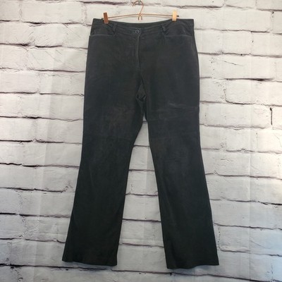 REVUE Pants Womens 14 Vintage Zip Leather Bootcut Black Slash Pockets
