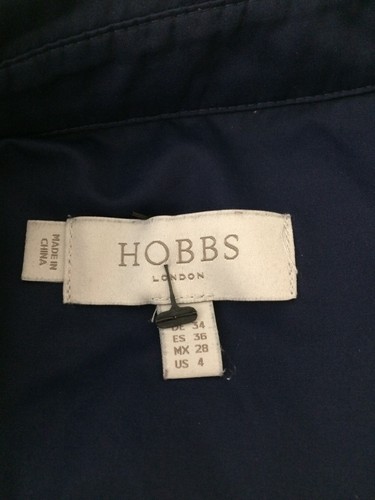 Hobbs Women's Dress Size 8 Navy Button Collared Pockets Shirt Midi Used F1 - Picture 9 of 12