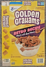 EMPTY Golden Grahams Retro Recipe Made With Real Honey Cereal Box FLATTENED 2022