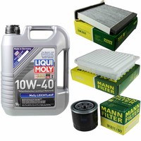 Mann Inspektionspaket 5L Liqui Moly Leichtlauf 10W-40 FüR Mitsubishi Grandis 2.4