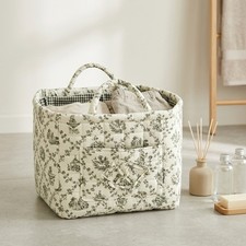 Panier de Rangement Spacieux Tissu pour Serviettes Shampoing Lavage Corps Vert