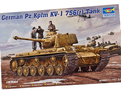 Trumpeter 00366 German Pz.Kpfm KV-1 756 (r) Tank 1:35 NEU mit OVP