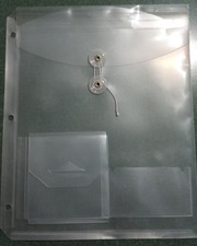 New: Set of 6 Media Binder White Plastic Envelopes to Keep Documents