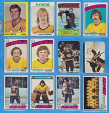 Vintage Los Angeles Kings Lot (12 cards, EX+) Topps Hockey 1970s Rogie Vachon x3