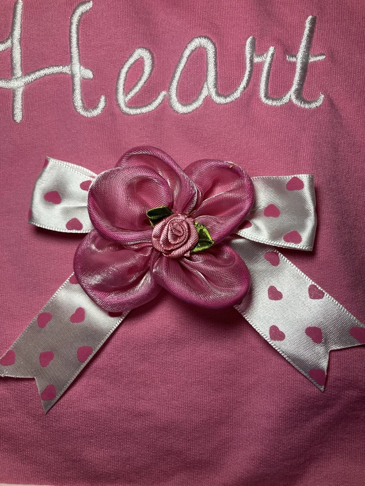 Smoochie Pooch Rosa Perro Sudadera con Capucha Mommy’s Sweet Heart Talla XL Flor Cinta Emb. Foto 2 de 4