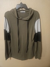 Womens PinkMStyle Colorblock Lightweight Hoodie Pullover Sweatshirt Size Medium