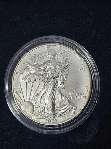 2007 W AMERICAN SILVER EAGLE 1 oz UNCIRCULATED - OGP/US MINT w/BOX AND COA