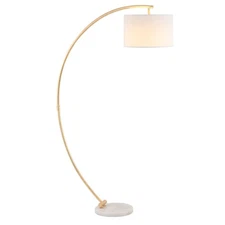Lighting Collection Madigan Contemporary Gold/White 70-inch Arched Floor Lamp...