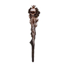 Skull Magic Wand Brown Hand Painted Cold Cast Resin Home Decorative Collectible