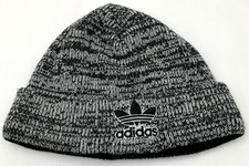 Adidas Beanie Hat Gray Black Embroidered Logo