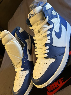 #ad #ad Jordan 1 Retro High OG “Storm Blue” White Blue High Top *NEW * FreshOutTheBox $366.00