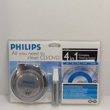 Philips CD DVD 4 In 1 Complete Laser Lens Cleaning Cleaner Kit System NEW OPEN