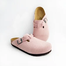 Birkenstock Stussy Boston Suede Leather Clogs Women’s Shoes - Dusty Pink