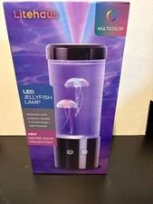 Black Indoor Jellyfish Table Lamp with RGB LED New 9 in. USB Powered