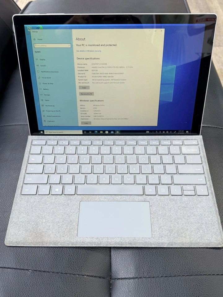 Tablet portátil Microsoft Surface / I5 7ª generación / 8 GB de RAM / 256 GB SSD / Win 10 Pro Foto 3 de 4