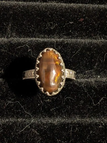 Vintage Sterling Silver Fire Agate Ring! Size 6.75! Beautiful!