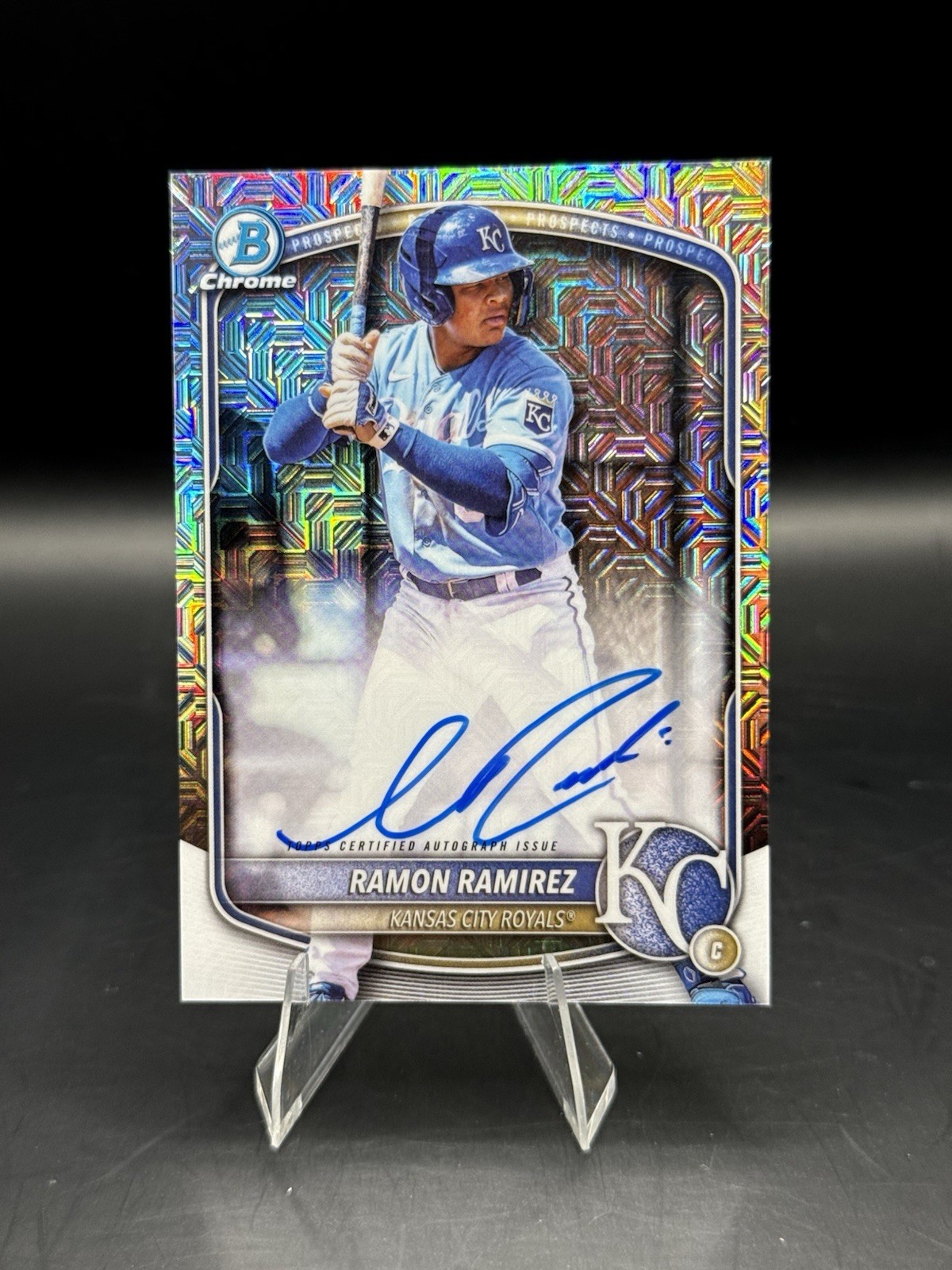 2025 Bowman Chrome Mojo Refractor Auto Ramon Ramirez BMA-RR Royals