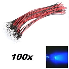 Led Light Single Bulb Pre-wired Cable Clear Lens 5-12v Dc 5mm Bright Round Top