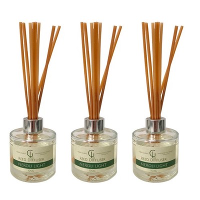Reed Diffuser Ölbasis 100ml x3 Neroli Light Duft Klarglas Handarbeit Schilf!