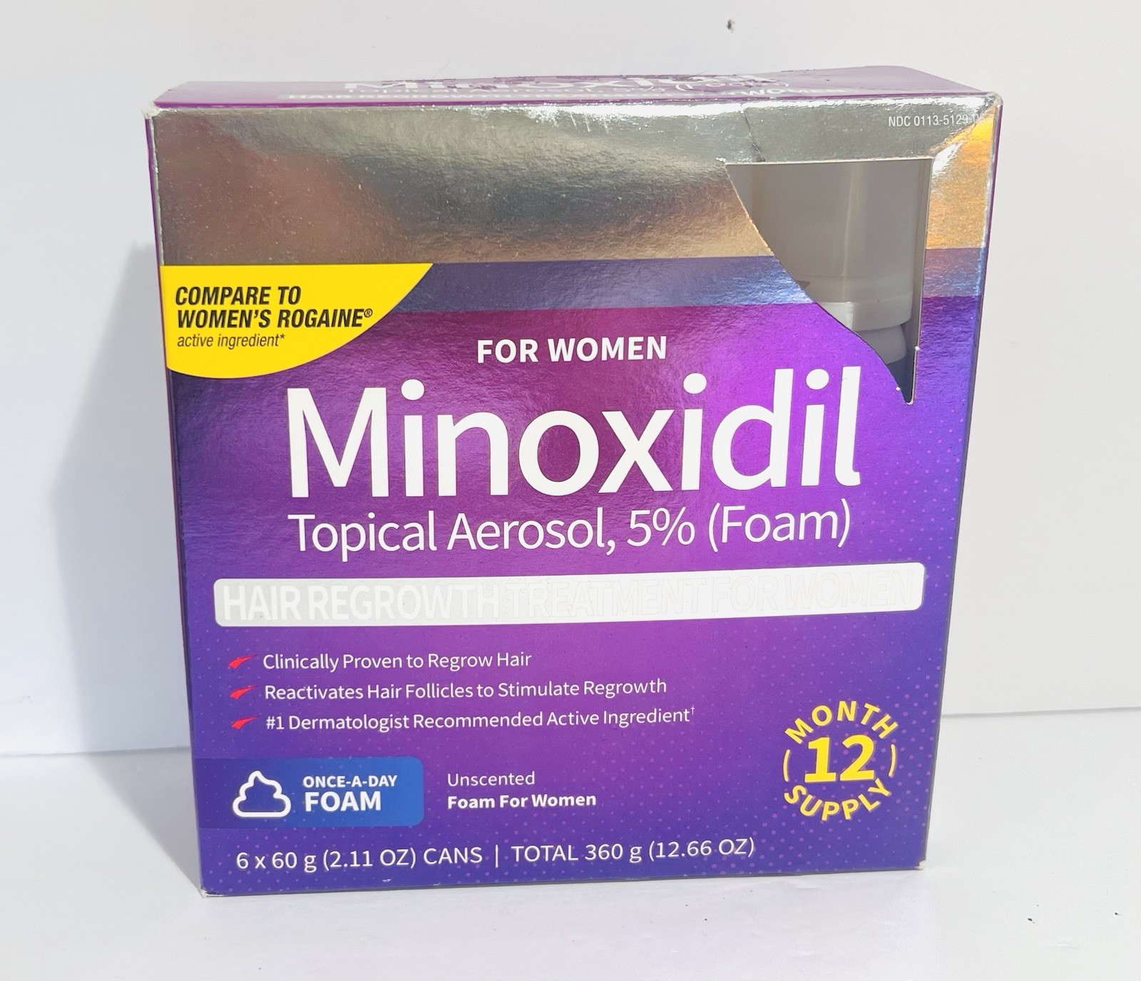 KirklandMinoxidil5%FoamHairRegrowthTreatmentForWOMEN-12MonthSupply