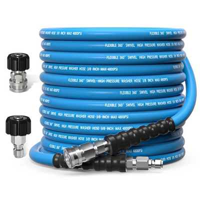 #ad 3 8quot; Real Kink Resistant 50FT Pressure Washer Hose – 4800 PSI Commercial Grad... $112.79