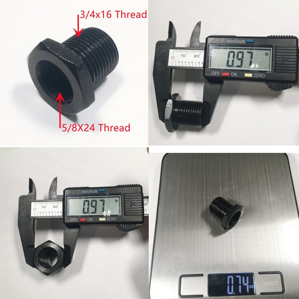 3 Pack Steel Thread Adapter Convert 5/8x24 to 3/4x16.13/16X16.3/4 NPT ...