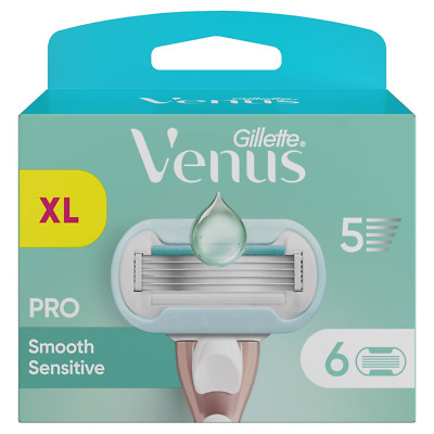 Gillette Venus Rasierklingen-Nachfüllpack, PRO Smooth Sensitive, 5 Klingen - 6er Pack NEU